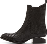 Thumbnail for your product : Alexander Wang Black Leather Lizard Embossed Anouk Boots