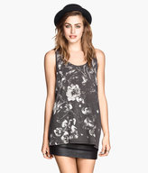 Thumbnail for your product : H&M Patterned Jersey Tank Top - Black/Floral - Ladies