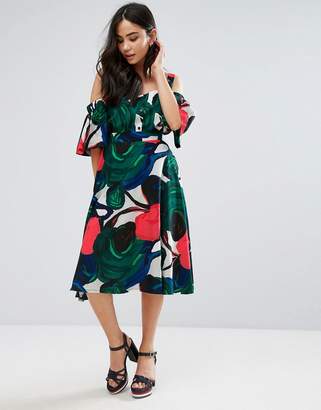 Orion Tess Flare Floral Midi Skirt