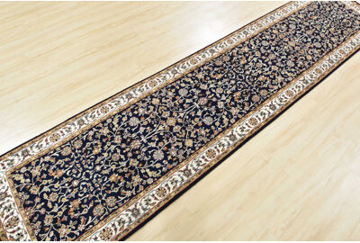 Bungalow Rose Fine Nain Runner 2’8” X 11’7” Blue Wool Hand-Knotted Oriental Rug