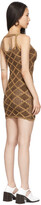Thumbnail for your product : Isa Boulder Brown & Tan Short Wafer Dress