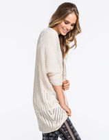 Thumbnail for your product : Full Tilt Open Stitch Womens Cocoon Sweater