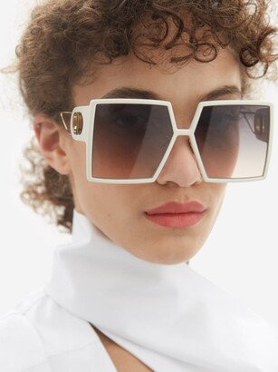 Christian Dior 30montaigne Oversized Square Acetate Sunglasses - Ivory