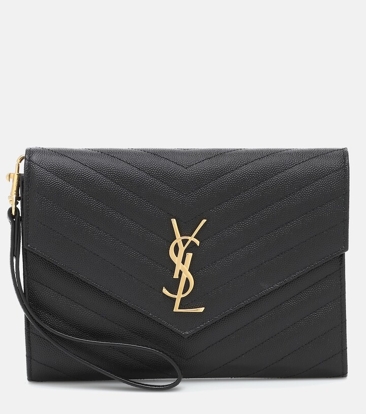Saint Laurent Monogram leather clutch ShopStyle