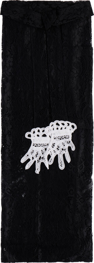 Gohar World Black Embroidered Lace Hands Apron