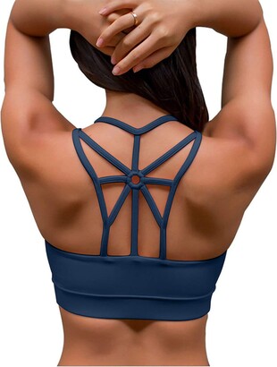 Sports Bras For Women Pack,Women's Fashion Deep Cup Bra, Incorporated Full  Back Coverage Bras, Deep Cut Bras For Back Bras Shapewear(L,Beige) 