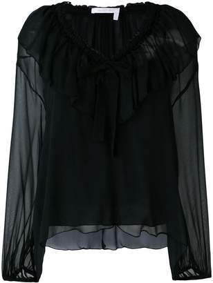 See by Chloe ruffled neck tie blouse