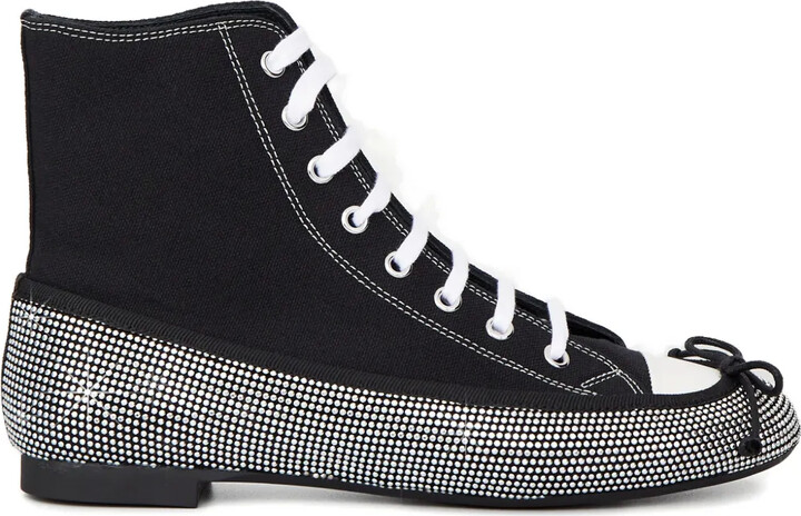 Marco De Vincenzo Crystal-Embellished Lace-Up Sneakers