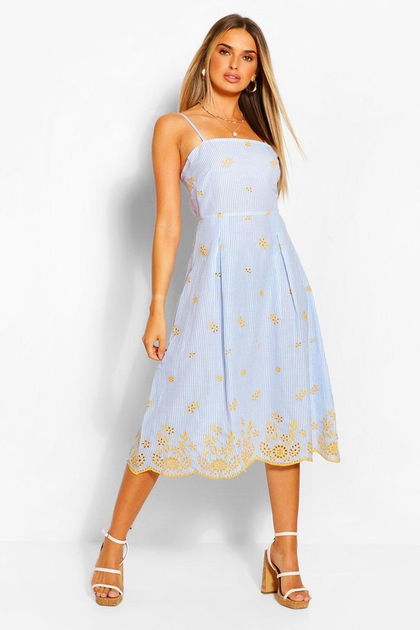 chiffon tie back midi skater dress