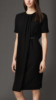 Thumbnail for your product : Burberry Satin-Back Crepe Pleat Detail Dress