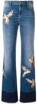 Red Valentino birds patch straight jeans
