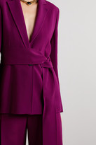 Thumbnail for your product : Roland Mouret Balair Belted Stretch-crepe Blazer - Purple