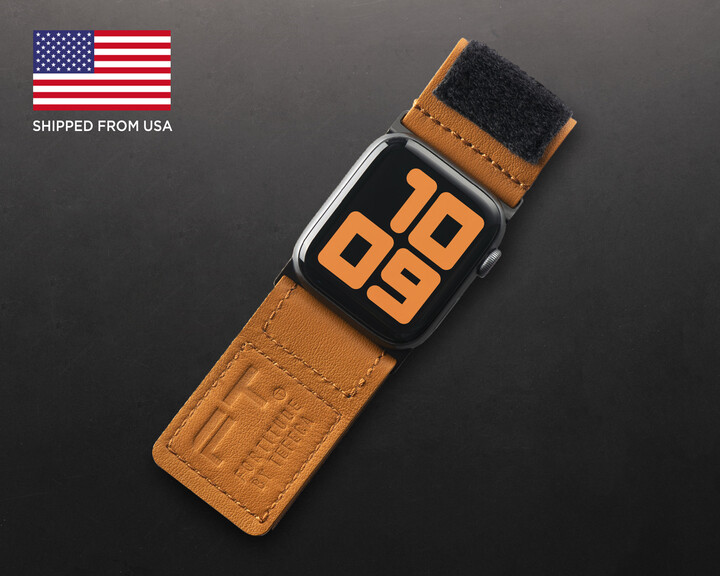 Tefeca Fortitude Series Ultra Wide Hook & Loop Band For Apple Watch /Apple | Leather Brown Label