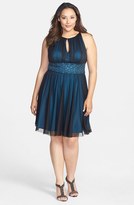 Thumbnail for your product : Jessica Howard Beaded Waist Fit & Flare Dress (Plus Size)