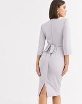 Thumbnail for your product : ASOS DESIGN tie wrap around midi dress