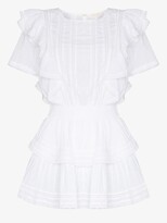 Thumbnail for your product : LoveShackFancy Natasha Ruffle Sleeve Mini Dress