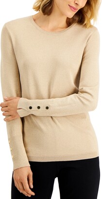 JM Collection Petite Rivet-Detail Sweater, Created for Macy's