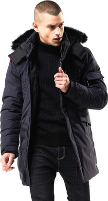 WEEN CHARM Men's Warm Parka Jacket Anorak Jacket Winter Coat with  Detachable Hood Faux-Fur Trim - ShopStyle Outerwear