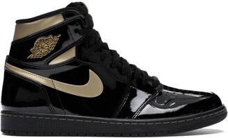 Jordan Nike 1 High Black Metallic Gold Sneakers Size EU 45.5 US 11.5 -  ShopStyle