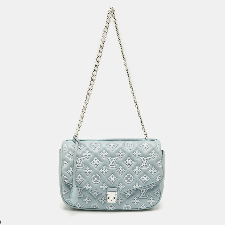Louis Vuitton Blue Monogram Leather Mama Perles Pochette Bag