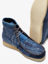 Thumbnail for your product : By Walid Blue Anka Patchwork Moccasin Boots