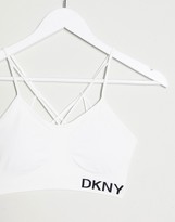 Thumbnail for your product : DKNY low impact strappy seamless bra w/ removable cups in white