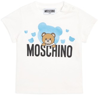 Moschino Kids Bear Logo Button T-Shirt