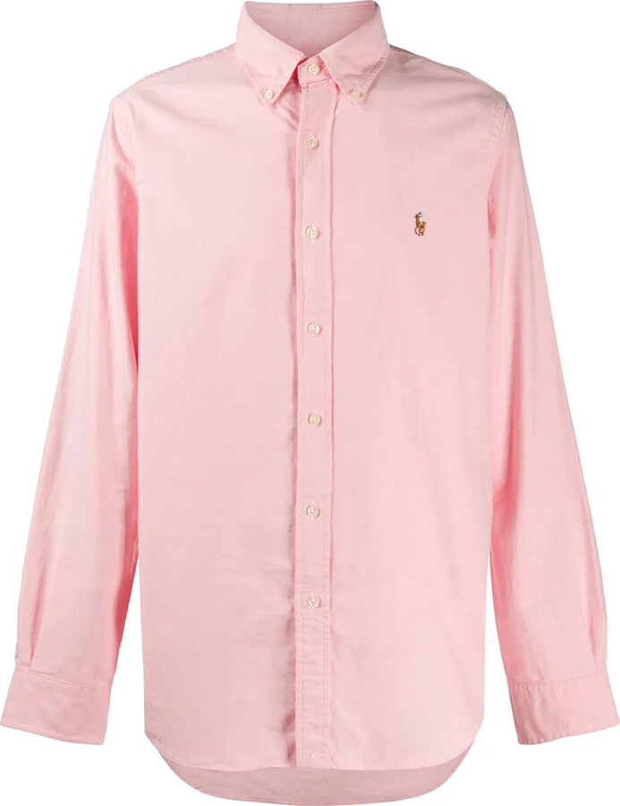pink polo button down