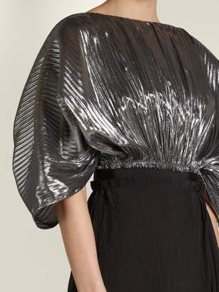 Loewe Bi Colour Cocoon Sleeved Lurex Dress - Womens - Black Silver