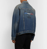 Thumbnail for your product : Balenciaga Oversized Embroidered Denim Jacket