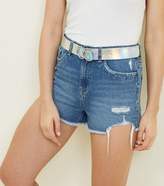Thumbnail for your product : New Look Holographic Circle Buckle Belt