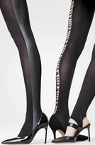 Thumbnail for your product : Kensie Faux Leather Tuxedo Stripe Tights