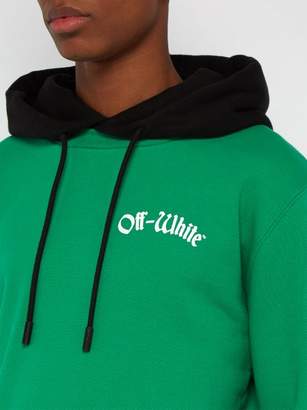 Off-White Off White Impressionism Cotton Hooded Sweatshirt - Mens - Green