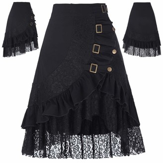 Belle Poque Women Vintage Gothic Steampunk Skirt Victorian Corset A ...