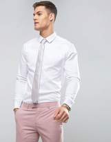 Thumbnail for your product : ASOS Design Slim Fit Sateen Shirt With Double Cuff