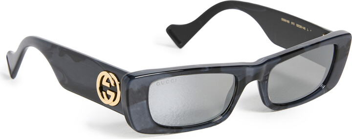 Gucci Fluo Narrow Rectangular Sunglasses - ShopStyle