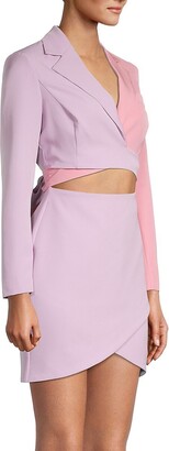 Lavish Alice Colorblocked Blazer Wrap Minidress