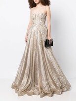 Thumbnail for your product : Jovani Sweetheart-Neck Metallic Gown