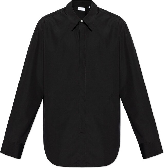 Ferragamo Logo Embroidered Long-Sleeved Shirt
