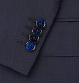 Thumbnail for your product : Ermenegildo Zegna Navy Slim-Fit Checked Wool and Silk-Blend Suit - Men - Blue
