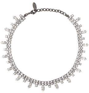Elizabeth Cole Gunmetal-Tone Crystal Necklace