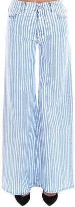 blue and white striped jeans womens