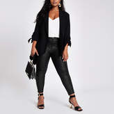 Thumbnail for your product : River Island Plus black coated Molly mid rise jeggings