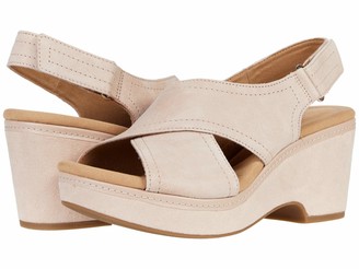 clarks pink wedges