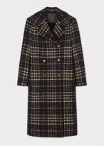 Thumbnail for your product : Paul Smith Women's Black Woven Check Double-Breasted Coat