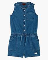 Thumbnail for your product : 7 For All Mankind Kids Girls 4-6X Front Button Romper In Vintage Blue