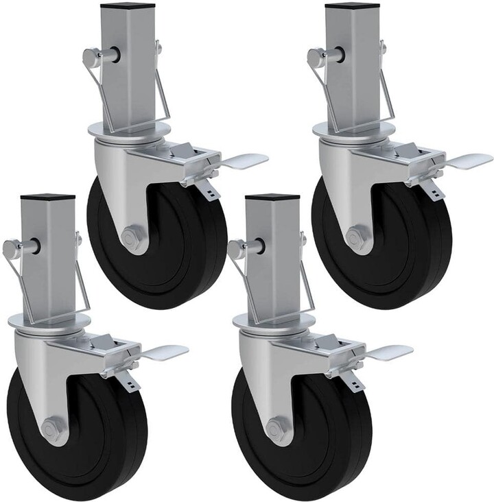 Angel Sar 4-Packs 5 in. 440 lb. Capacity Per Wheel Scaffolding Wheels, Scaffolding Parts Casters with Dual Locking Brakes