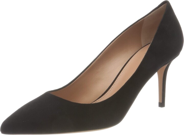 HUGO BOSS Womens Eddie Pump 70-S Italian-Suede Court Shoes with Pointed Toe Size Black - ShopStyle Flats