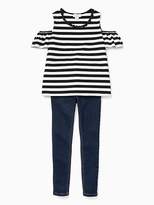 Thumbnail for your product : Kate Spade Girls stripe cold shoulder top