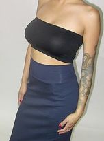 Thumbnail for your product : American Apparel BLK RED NAVY INTERLOCK HiGHWAiSTED WOMENS MAXi LONG SKiRT S/M/L